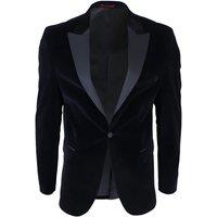 Infinity Leather Men's Velvet Dinner Tuxedo Suit Jacket Blazer in True Black | Size: 40R