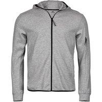TEE JAYS Men's Full Zip Athletic Hoodie in Grey | Size: XL