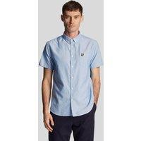 Lyle & Scott Men's Short Sleeve Oxford Shirt Blue in Light Blue | Size: Medium