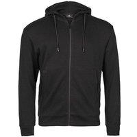 TEE JAYS Men's Ribber Interlock Full Zip Hoodie in Black | Size: Small