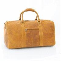 PRIMEHIDE Men's 'Columbia' Leather Large Holdall in Mustard