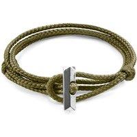 ANCHOR & CREW Men's Oxford Silver & Rope Bracelet in Green