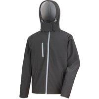 Result Men's Core Lite Hooded Softshell Jacket in Black | Size: Large