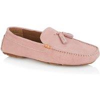 Silver Street London Men's Jackson Suede Leather Driving Moccasin Tassel Loafers in Pink | Size: 11