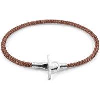ANCHOR & CREW Men's Cambridge Silver & Rope Bracelet in Copper | Size: 21 cm