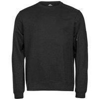 TEE JAYS Men's Athletic Crew Neck Sweatshirt in Black | Size: Medium
