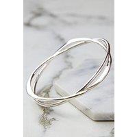Otis Jaxon London Women's Interwoven Contemporary Sterling Silver Bangle | Size: Small