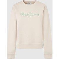 Pepe Jeans Women's Lana Crew Logo Sweat Stone | Size: Small