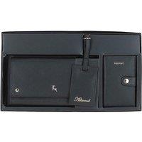 Ashwood Leather Women's 'Wise Tour' Real Leather Gift Travel Set in Black