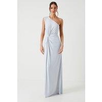 Twist Detail One Shoulder Jersey Bridesmaid Dress