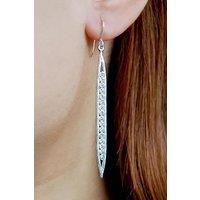 Otis Jaxon London Women's Sterling Silver Long White Topaz Gemstone Earrings
