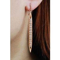 Otis Jaxon London Women's Sterling Silver Long White Topaz Gemstone Earrings in Rose Gold