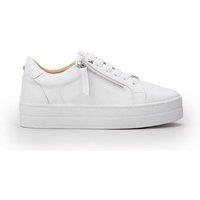 Moda In Pelle Women's 'Abbiy' Leather Casual Trainers in White | Size: 8