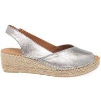Toni Pons Women's 'Bernia' Wedge Heel Espadrilles Sandals in Silver | Size: 5