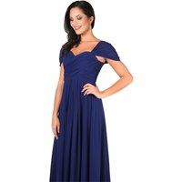 KRISP Women's Multiway Neckline Occasion Maxi Dress in Navy | Size: 16