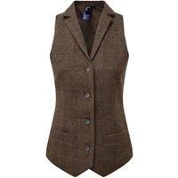 Premier Women's Herringbone Waistcoat in Brown | Size: 16