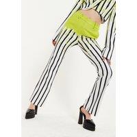 Stripe Monochrome Acid Green Splash Trousers