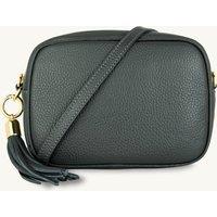 Apatchy London Women's The Tassel Leather Crossbody Bag in Dark Grey