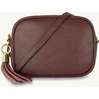 Apatchy London Women's The Tassel Leather Crossbody Bag in Wine