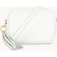 Apatchy London Women's The Tassel Leather Crossbody Bag in White