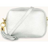 Apatchy London Women's The Tassel Leather Crossbody Bag in Silver