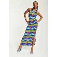 House of Holland Women's Printed Multicolour Maxi Dress With Cut Out Details | Size: Medium