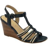 Ravel Women's 'Lagan' Leather Wedge Sandals in Dark Navy | Size: 8
