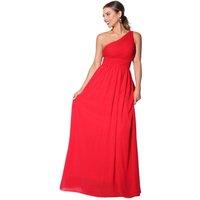 KRISP Women's One Shoulder Evening Maxi Dress in Red | Size: 12