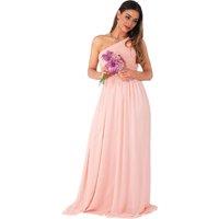 KRISP Women's One Shoulder Evening Maxi Dress in Pink | Size: 18