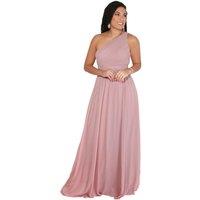KRISP Women's One Shoulder Evening Maxi Dress in Dark Pink | Size: 16