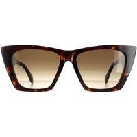 Alexander McQueen Women's Cat Eye Dark Havana Brown Gradient AM0299S