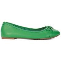 Dune London Women's 'Hallo' Leather Ballet Pumps in Green | Size: 3