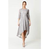 Asymmetric Hem Lace Dress