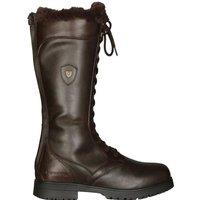 Moretta Women's Nola Lace Leather Country Boots in Brown | Size: 8
