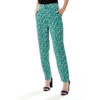 Liquorish Women's Stroke Print Trousers in Green | Size: 12