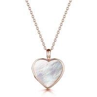 LOVELOX Lockets Women's Mother of Pearl Modern Heart Locket in Rose Gold