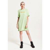 Sage Tencel T-Shirt Dress With Logo Embroidery