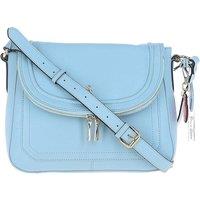 "Dazzling" Flap Over Real Leather Shoulder Bag
