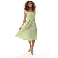 Liquorish Women's Cut out back Midi Dress in Green Gingham | Size: 14