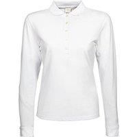 TEE JAYS Women's Luxury Stretch Long Sleeve Polo Shirt in White | Size: Medium