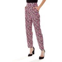 Liquorish Women's Mixed Animal Print Trousers in Purple | Size: 12