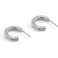 ANCHOR & CREW Women's Gilbert Angled Circle Geometric Silver Earring Studs
