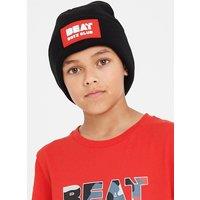 Beat Boyz Club Men's Logo Badge Beanie Hat in Black