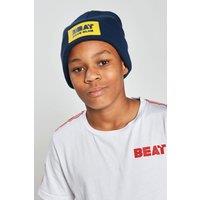 Beat Boyz Club Men's Logo Badge Beanie Hat in Navy