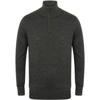 Henbury Men's Zip Neck Sweatshirt in Grey | Size: 3XL