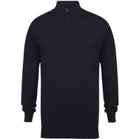 Henbury Men's Zip Neck Sweatshirt in Navy | Size: 2XL