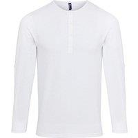 Premier Men's Long John Roll Sleeve T-Shirt in White | Size: Small