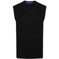 Henbury Men's Cotton Acrylic V Neck Sleeveless Sweatshirt in Navy | Size: XL