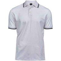 TEE JAYS Men's Tipped Stretch Polo Shirt in Off-White | Size: Large
