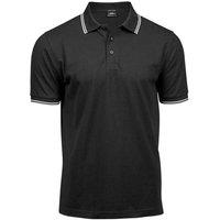 TEE JAYS Men's Tipped Stretch Polo Shirt in Black | Size: Medium